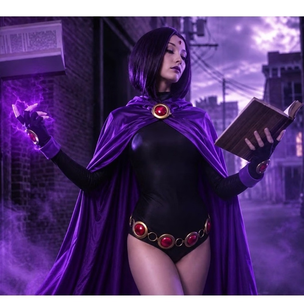 NWT Raven Teen Titans-Cosplay Costume,With Purple Cloak 
Cosplay size 3XL
